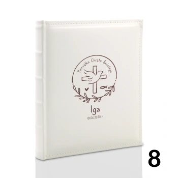 Album na chrzest, wklejany, 60 kremowych stron, personalizowany, 12 wzorów